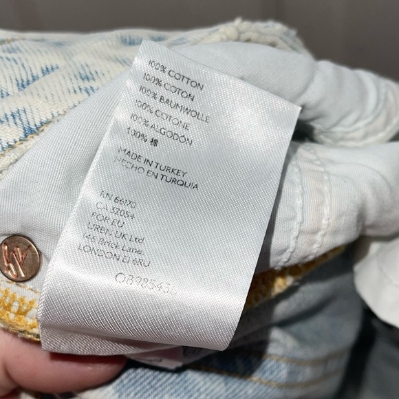 NEW FREE PEOPLE Revolve Light Wash Distressed High Rise Straight Leg Jeans Sz 27 - Picture 12 of 12